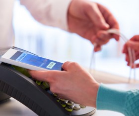 Smartphone NFC technology shopping Stock Photo 01