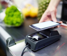 Smartphone NFC technology shopping Stock Photo 02