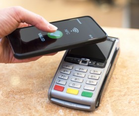 Smartphone NFC technology shopping Stock Photo 09