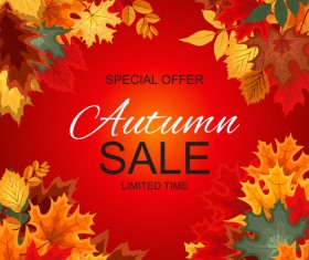 Special offer autumn sale template vector set 01