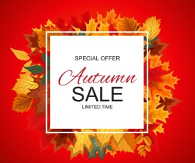 Special offer autumn sale template vector set 02