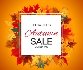 Special offer autumn sale template vector set 03