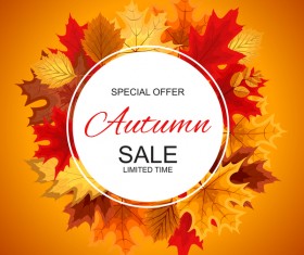 Special offer autumn sale template vector set 04