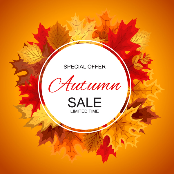 Special offer autumn sale template vector set 04