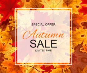 Special offer autumn sale template vector set 05