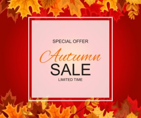 Special offer autumn sale template vector set 06