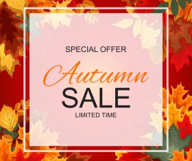 Special offer autumn sale template vector set 07