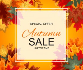 Special offer autumn sale template vector set 08