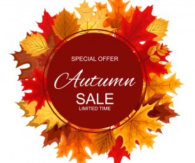 Special offer autumn sale template vector set 09