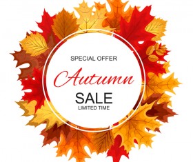 Special offer autumn sale template vector set 10