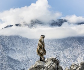 Standing on the mountain Stock Photo