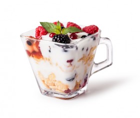 Stock Photo Yogurt with muesli and berries 02