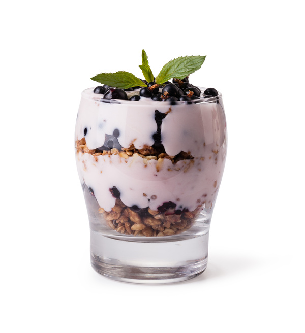 Stock Photo Yogurt with muesli and berries 03