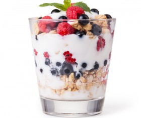 Stock Photo Yogurt with muesli and berries 06
