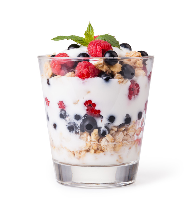 Stock Photo Yogurt with muesli and berries 06