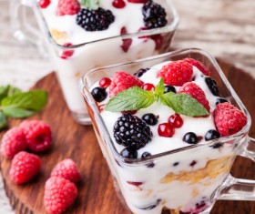 Stock Photo Yogurt with muesli and berries 07