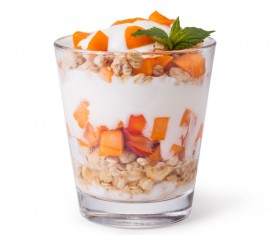 Stock Photo Yogurt with muesli and berries 08
