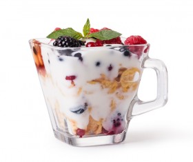 Stock Photo Yogurt with muesli and berries 10