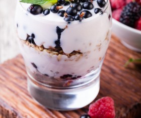 Stock Photo Yogurt with muesli and berries 11