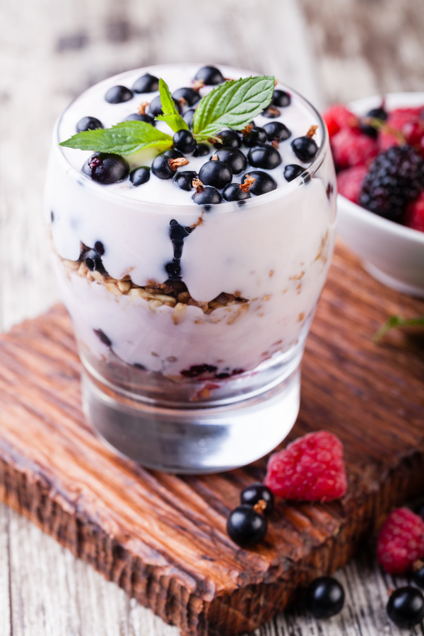 Stock Photo Yogurt with muesli and berries 11