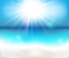 Sun shining over the ocean vector