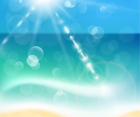 Sunlight with beach blurs background vector