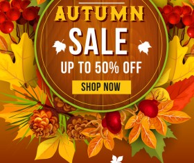 Thank giving frstival poster template with wood background vector 01