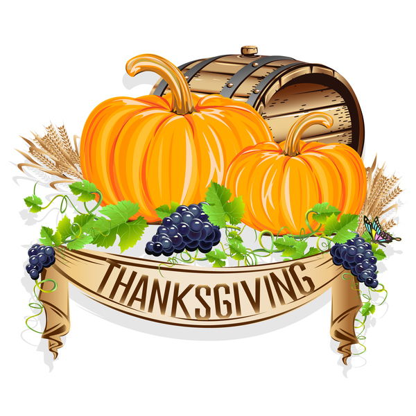 Thanksgiving day labels creative design vector 08
