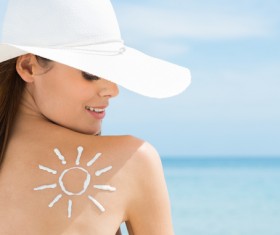 The sun on the shoulders of women Stock Photo
