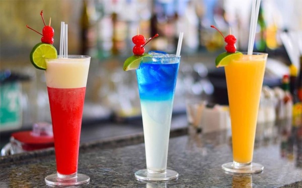 Three colors of cocktails Stock Photo