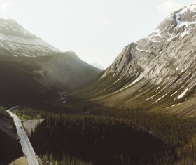 Through the mountains of the road Stock Photo