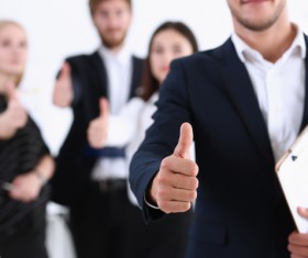 Thumbs up businessman Stock Photo 04