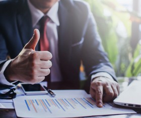 Thumbs up businessman Stock Photo 07