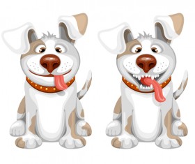 Two dog cartoon vector
