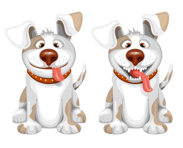 Two dog cartoon vector free download