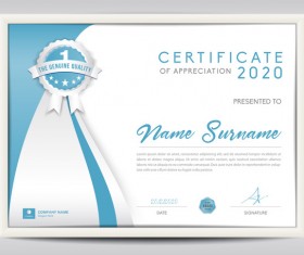 Vector certificate template with diploma design 02
