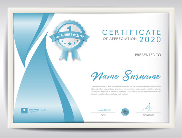 Vector certificate template with diploma design 03