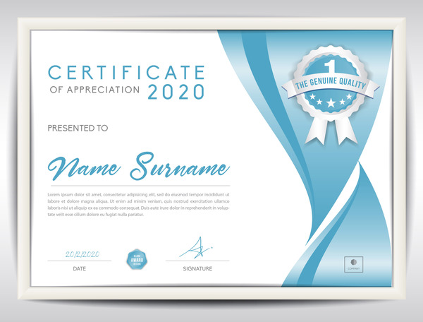 Vector certificate template with diploma design 04