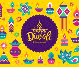 Vector diwali design illustration 01