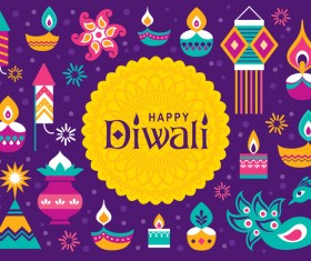 Vector diwali design illustration 02