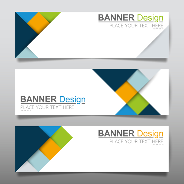 Vector set of modern banners template design 03 free download