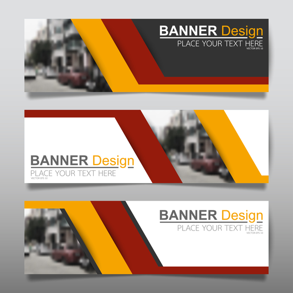 Vector set of modern banners template design 08