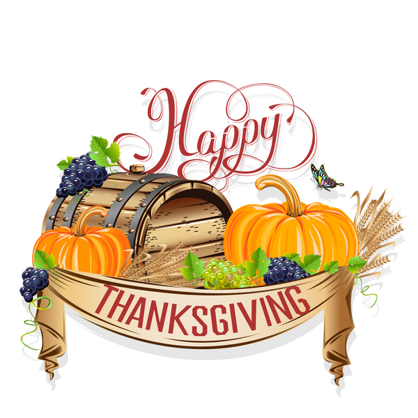 Vector thanksgiving day labels set 01