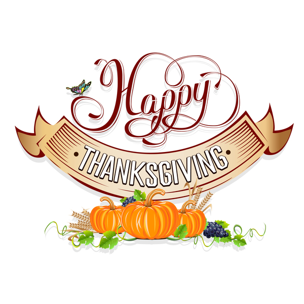 Vector thanksgiving day labels set 02