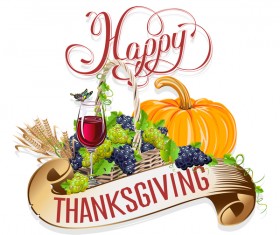 Vector thanksgiving day labels set 05