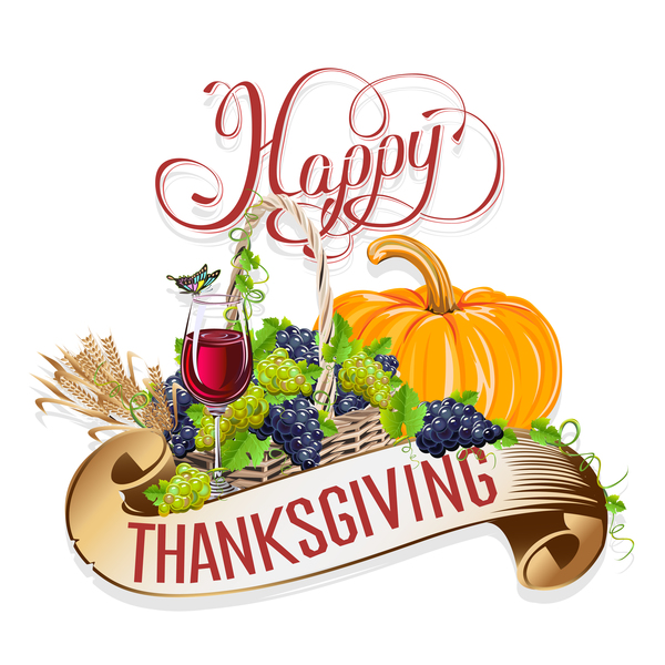 Vector thanksgiving day labels set 05