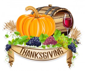 Vector thanksgiving day labels set 06