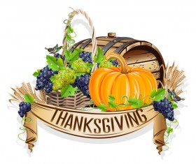 Vector thanksgiving day labels set 07