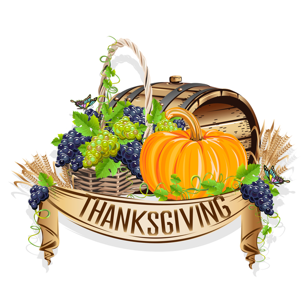 Vector thanksgiving day labels set 07