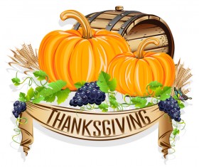Vector thanksgiving day labels set 08